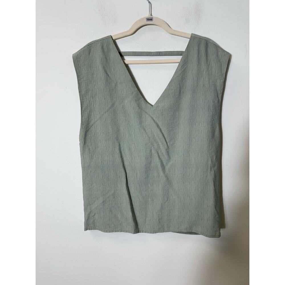 Blaque Label Sage Green V-Neck Sleeveless Blouse